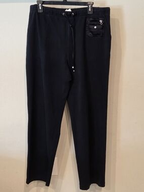 Liz Claiborne Black Drawstring Jogger With Snap Pocket